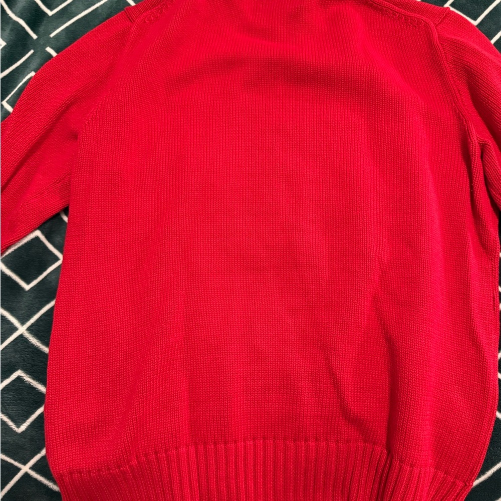 Ralph Lauren Red Crewneck Sweater with Bear & Horse Intarsia - Picture 4 of 4